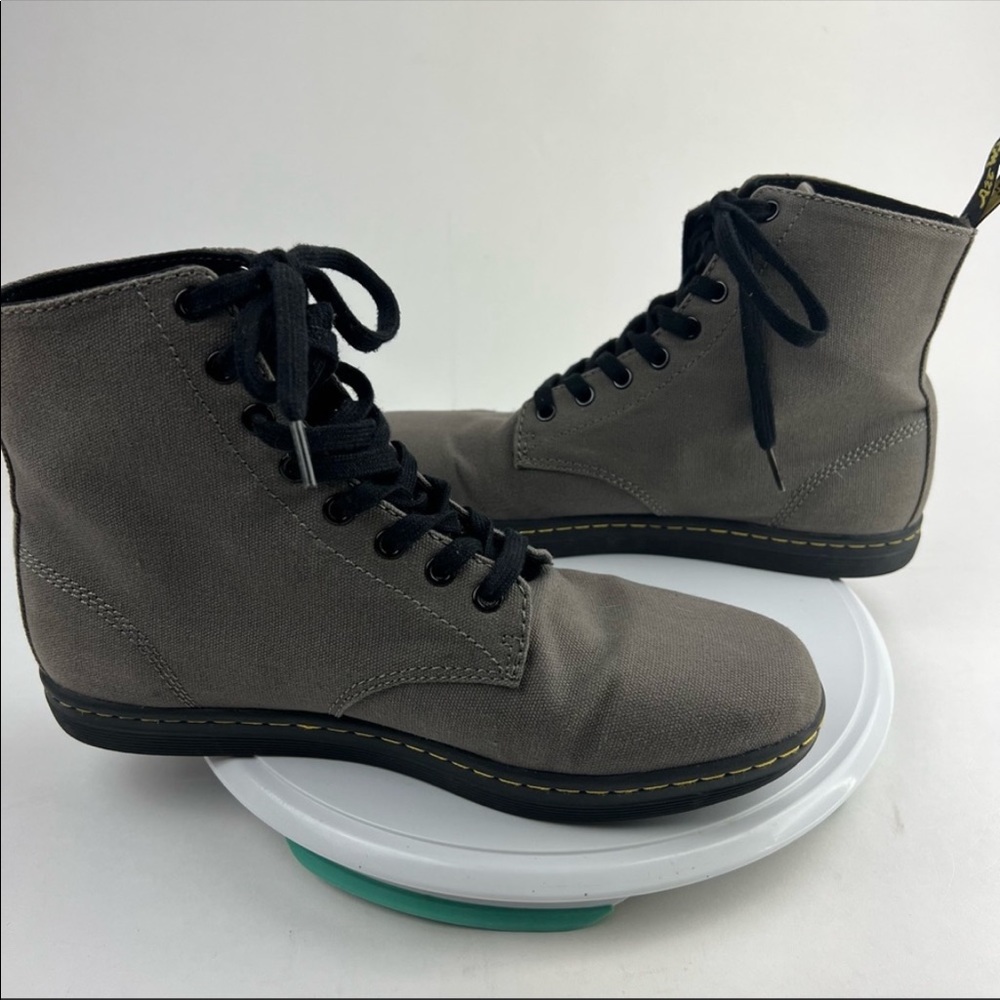 Like New Dr. Martens Alfie Airwave Canvas Gray Boots - Menβs 10 - Womenβs 11 - Picture 2 of 8